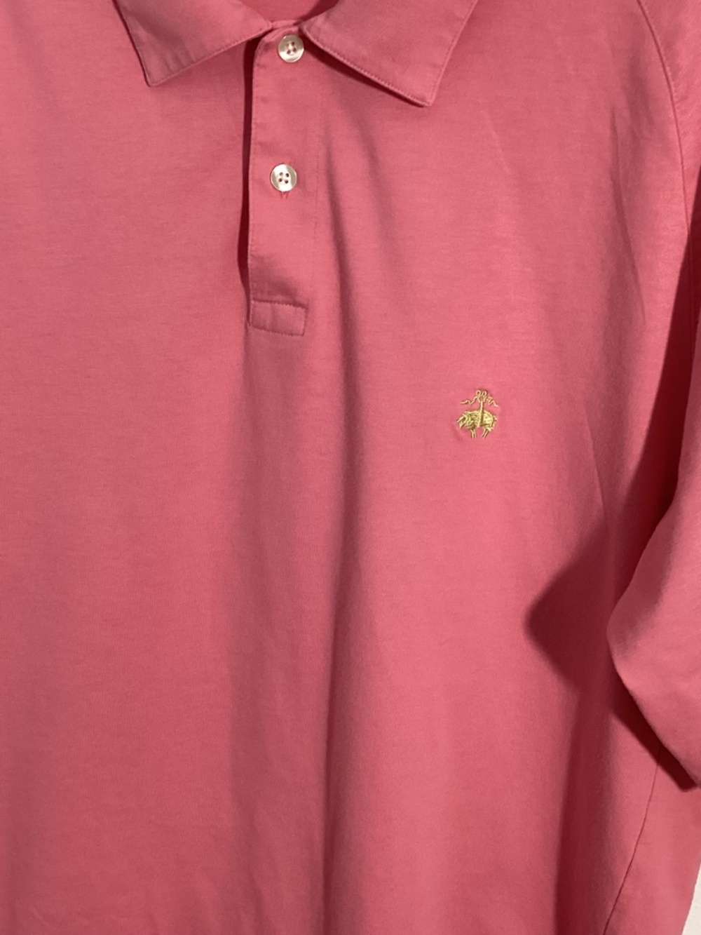 BROOKS BROTHERS 346 LARGE ORIGINAL FIT SALMON PINK POLO SHIRT SHORT SLEEVE - Picture 4 of 8